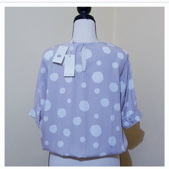NWT Melloday Gray/Ivory Dotted Top Size XS - Picture 7 of 12